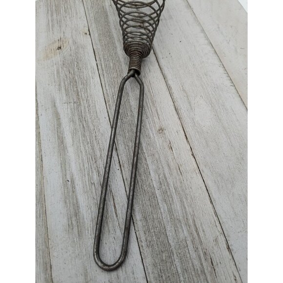 Vintage French #1 Spring Coil Whisk Wisk Wire Beater Mixer Metal 9" - Picture 3 of 7